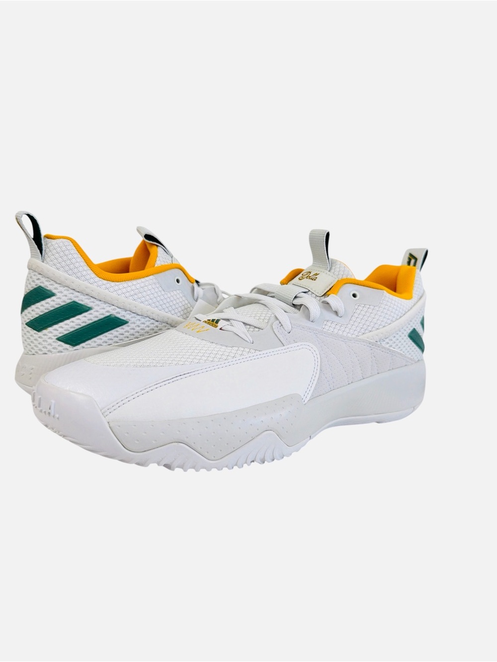 Adidas Dame Certified Basketball Shoes White/Green/Gold HQ3885 Mens Size 13